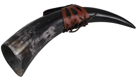 Garneck Gobelet En Corne Viking Médiévale Capacité 30-35cm Corne Naturelle Authentique Style Renaissance Usage Hydromel Bière Décoration Intérieure