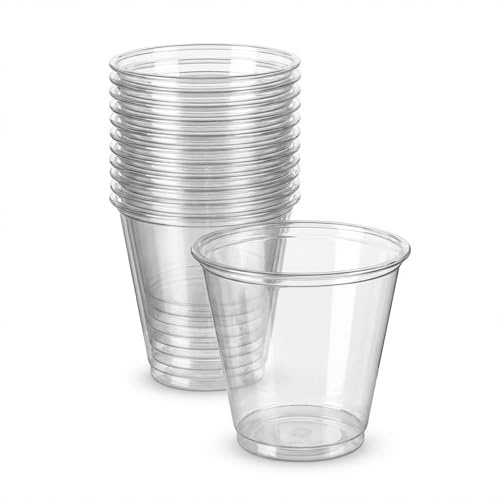 My Packaging Disposable Plastic Cups – 9 oz Clear Hard Plastic Tumblers for Parties, Weddings & Everyday Events – Reusable Strong Party Cups – Elegant Disposable Glasses for Cold & Hot Drinks 50 Pack