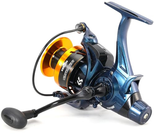 Yun Nong Karpfenangelrolle, 5 + 1 abgeschirmte Edelstahl-B-Carbon Fiber Drag Karpfenrollen, für Salzwasser oder Süßwasser Spinnrollen, Angelrollen (7000)