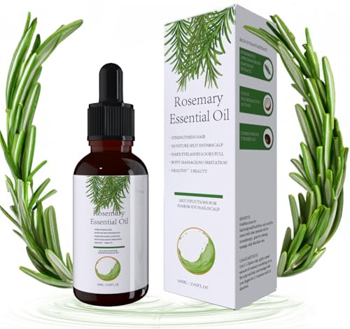 Huile Essentielle De Romarin Pour Cheveux, Pure Huile Romarin Pour Les Cils, Sourcils, Nourrit Le Cuir Chevelu, Stimule La Croissance Des Cheveux, Massage Du Corps Et Hydrater La Peau 60ML