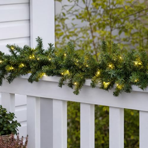 XXL Weihnachtsbeleuchtung Girlande beleuchtet Tannengirlande 100 LED Lichterkette 810 cm Weihnachten innen und außen batteriebetrieben