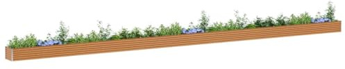 vidaXL Jardinière surélevée 1164 x 50 x 36 cm Acier galvanisé, Jardin et Terrasse, Bac à Plantes Métallique, Lit Élevé Extérieur, Solutions pour Espaces Urbains, Design Durable