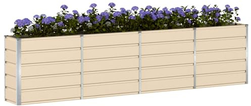 vidaXL Fioriera Avorio 320 x 40 x 75 cm Acciaio