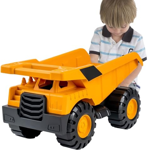 Inertia Construction Toy Vehicles Set For Kids, Thickened Durable ABS Excavator 20.5x17x10cm, Shovel Truck 18x10.5x10cm, Dump Truck 17.5x9.5x9.5cm, Yellow Sandbox Play, Promotes Creativity And Hand-Ey