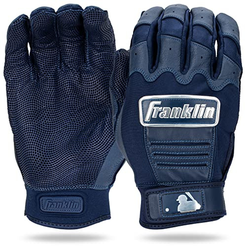 Franklin Sports MLB CFX Pro Baseball Batting Gloves - Chrome Navy - Adult Medium