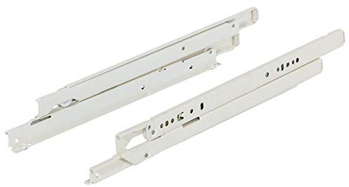 Gedotec Schubladen-Schiene Vollauszug 700 mm Rollenführung für aufliegende Montage | Schwerlast-Schienen mit Tragkraft 50 kg | RAL 9001 weiß | MADE IN AUSTRIA | 1 Paar - Auszüge für Holz-Schubkästen