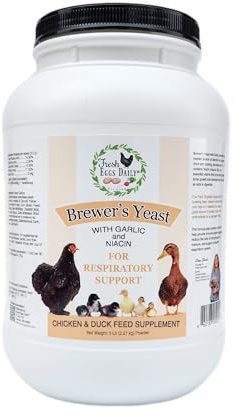Fresh Eggs Daily Brewer's Yeast with Garlic Powder and Niacin for Ducks Ducklings Feed Supplement Vitamins for Backyard Chickens 5LB