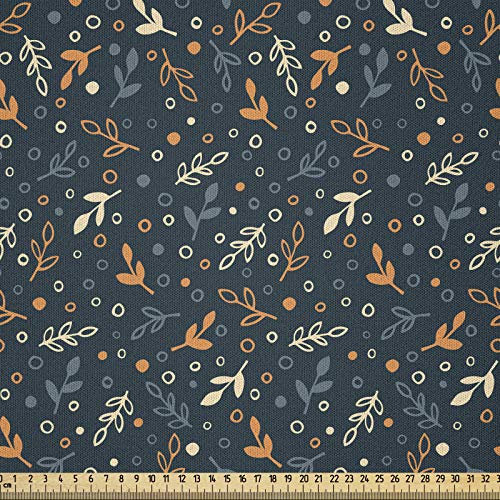 ABAKUHAUS Blätter Stoff als Meterware, Herbst-Thema-Muster, Microfaser Multi Zweck Dekostoff für Kunsthandwerke, 3M (230x300cm), Mehrfarbig
