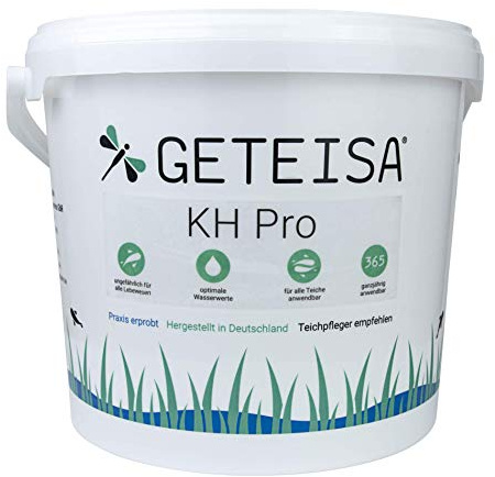 GETEISA KH Pro 10 kg - Teichpflegemittel zur Erhöhung der Karbonhärte, Stabilisiert Wasserwerte und pH-Wert, Optimiert Gartenteich und Schwimmteich, Ganzjährig Einsetzbar, Made in Germany