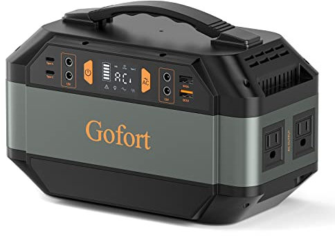 GOFORT Station d'alimentation portable de 330 W, générateur solaire 299 Wh, batterie de secours de 600 W avec sorties CA 110 V/port QC 3.0 pour CPAP en plein air, dernière intervention, camping,