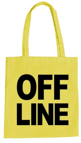 Offline Baumwolltasche - Internet www https Online Smartphone Gamer Computer Gelb