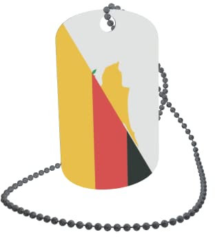 U24 Dog Tag Erkennungsmarke ID Tag an Kette Flagge Zypern-Deutschland Alu 30 x 50 mm