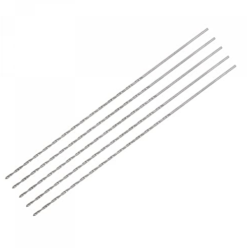 sourcing map 1mm Mini Mikro Spiralbohrer Hochgeschwindigkeitsstahl 5 Stk | geradem Schaft Extra langer Metallbohrer 100mm für Aluminiumlegierung