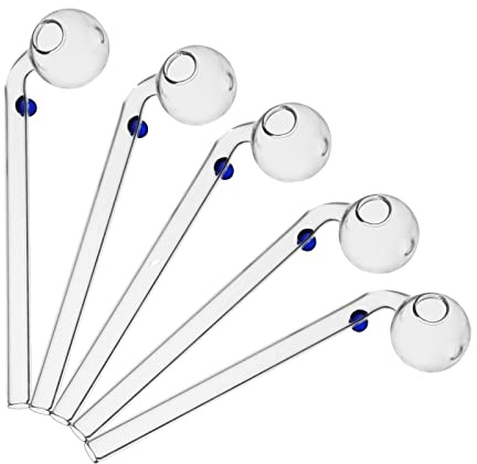 Glas Tabakpfeife (Nur für Tabakgebrauch) Blau, 5 Stück