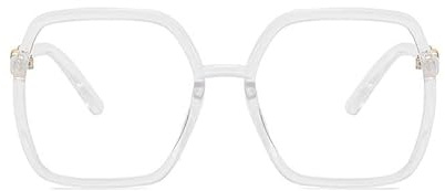 NEWADA Gafas de Lectura cuadradas de Gran tamaño for Mujer, Lector de computadora con Bloqueo de luz Azul Extra Grande, Espejo de luz Plana antideslumbrante (Color : Clear, Size : +3.00)
