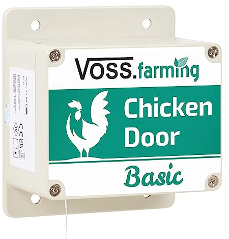 VOSS.farming automatische Hühnertür Chicken-Door Basic, Türöffner für Hühnerstall, Türöffnung, Hühnerhaus, mit Lichtsensor, Manuell