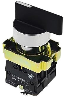 DOMOJT Taste Schalter 4 Stück 22 mm 240 V 3 A 2 Schließer 3 Positionen selbstsichernder Tastensperre-Wahlschalter XB2-BJ33