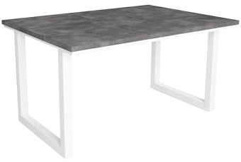 Skraut Home - Table à Manger | Meuble Salle à Manger | 140 | pour 6 Personnes | Meubles de Salon | Style Industriel | Ciment