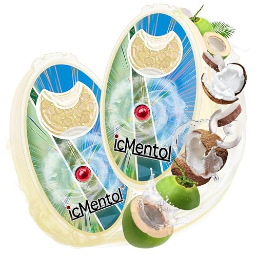 icMentol - 12 Flavours and Combo Packs Available, 2 Packs of 100pcs Menthol Ball, Menthol Capsules, Crushballs, Crush Ball (ice Coconut)