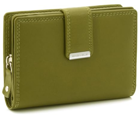 ekavale Damen Geldbörse aus weichem Leder mit RFID-Schutz - Damen-Portemonnaie (Pistazie)