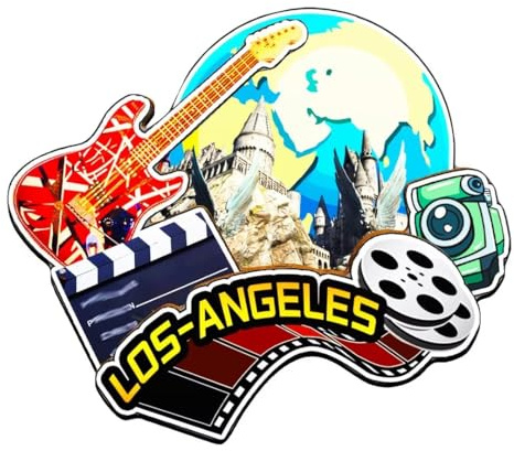 Orlaybar 2758 Dekorativer Magnet mit Los Angeles, Kalifornien, USA, Amerika, 3D-Kühlschrank, Stadt, Reise, Souvenir, Touristengeschenke, handgefertigtes Handwerk, Kühlschrankmagnet, Heimdekoration