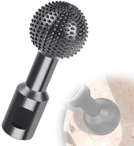 EFUTURETIME Fraise Rotative Sphérique pour bois, φ 40mm, Ball Gouge en Acier au Carbone avec Filetage M14, pour Meuleuse d'Angle 115/125 mm, Idéal pour Creuser Graver Poncer sur Bois