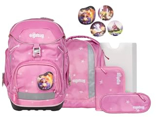 ergobag Schulranzen-Set Pack Set | Ergonomischer Schulrucksack, flexibles 6-teiliges Set für die 1. Klasse Grundschule, geeignet für Mädchen und Jungen