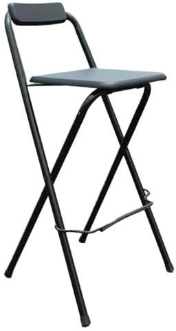 Sgabello da bar pieghevole con schienale, sgabello alto portatile con gambe in acciaio per cucina, seggiolone pieghevole con capacità di 150 kg (70 cm)