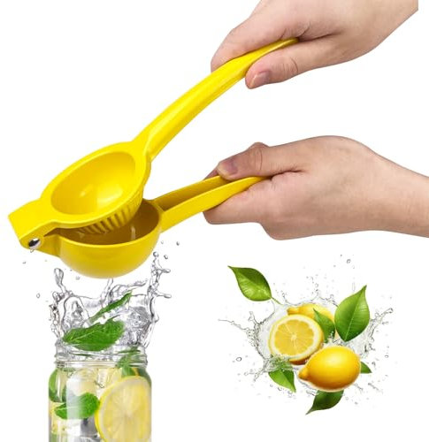 Lixiluxia Exprimidor Limon Manual, Exprimidor de Limones, Lemon Squeezer Anticáustico, Esprimidores de Naranjas Aleación de Aluminio, Escurridor de Limon para Cocina, Bar, Restaurante, Fácil de Limpia