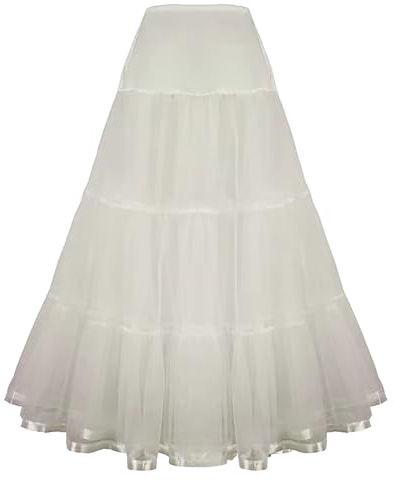 Cadeau Femme-Petticoat Underskirt Retro Vintage 50 Balançoire 1950 Rockabilly Blanc, Noir, Bleu, Rose, Rouge Jupon long 50 cm, crinoline froncée vintage, pour mariage, mariée, jupon pour robe de
