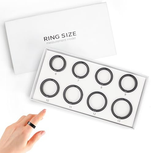 Kit di misura intelligente per anelli, misura la tua taglia prima di acquistare, scegli tra 8 taglie da 6 a 13, anelli smeraldi per uomo e donna