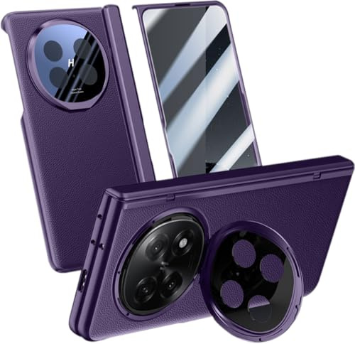 Cellphone Leather Case for OPPO Find N5, Hinged Cover for Find N 5, Bracket, Mobile Phone Shell, Bracket, Leather Holster Purple