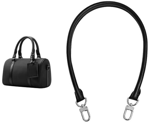 jiesinlov Vachetta Leder-Schultergurt, Ersatzriemen für Speedy 25/30 Handtaschen(Schwarz-Silber)
