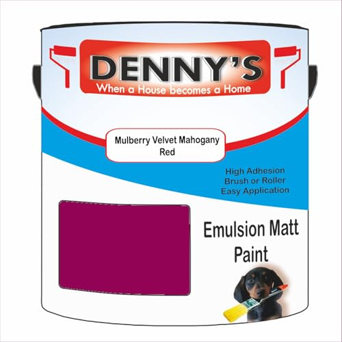 Premium Interior Wall & Ceiling Emulsion Paint – Mulberry Velvet Mahogany Red – Rich Matt Finish, Durable & Washable, Low Odour, Ideal for Living Rooms, Bedrooms & Hallways (2.5 litre Tin)