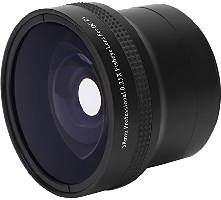 ANGGREK 58 Mm 0,25 X Fischaugenobjektiv, Konstruktion aus Aluminiumlegierung, Geeignet für Makrofotografie, Geeignet für DSLR-Kameras