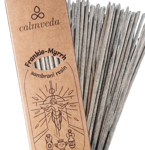 Organic Frankincense Resin Incense Sticks - (24+ Smudge Incense, 9 Inches) Thick Church Incense for Catholic Worship with Frankincense & Myrrh Resin (Loban Olibanum Incense)