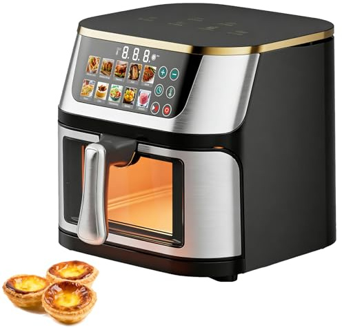 10-i-1 Air Fryer 10l, 1400w Halogenugn Med 10 Förinställda Menyer & Visuellt Fönster & Digital Pekskärm, 210°c Matlagning Multifunktionell Elektrisk Fritös För Kommersiella Hem A-Pro