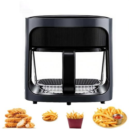 Freidora De Aire De 6l Con Ventana De Cristal, Freidora De Aire Digital Multifuncional Con 7 Ajustes Preestablecidos Y Cocción Rápida, Cesta Antiadherente De Fácil Limpieza Para Cocina Doméstica