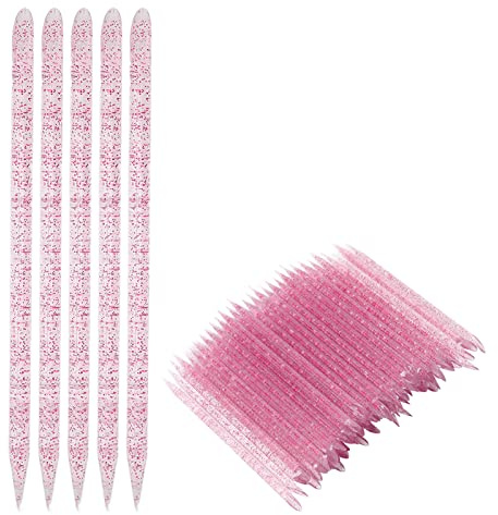 Generic Palillos Desechables para Manicura y Pedicura de Cutículas de Doble Uso Final para Maquilladores, 100 Unidades (rojo violáceo)