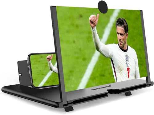 AiMeiteng 20 pollici Lente di ingrandimento per cellulare da,HD Ingranditore schermo smartphone, con Supporto Pieghevole Video per Guardare Video di Film su Tutti Gli Smartphone
