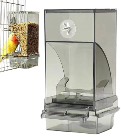 automatico per uccelli, trasparente, con gruccia, contenitore per mangime per uccelli, animale domestico voliera, fringuello, , , casa, giardino, cortile, balcone,