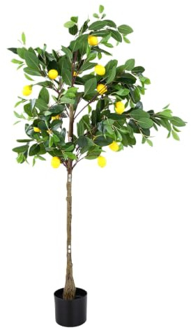 BAFOVY Konstgjort Citronträd Konstgjord Citronplanta för Inomhushem (160 cm)