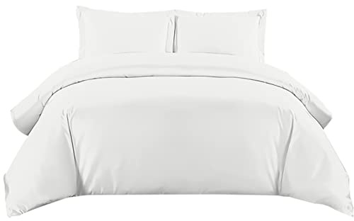 Sunshine Comforts king Size Bedding Set - 100% Soft Brushed Microfiber Quilt king Size Duvet Cover with Pillow Cases - Breathable & Anti Wrinkle 200 Thread Count kingsize Duvet Cover Set (White)