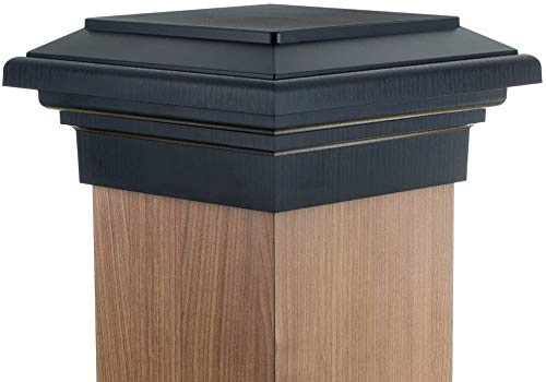 8x8 Black Flat Post Cap Most Common fits (7.5x7.5) Pressure Treated Post. Newel Newport Top for Outdoor Fences, Mailboxes & Decks, by Atlanta Post Caps. Also Available in Actual 8x8