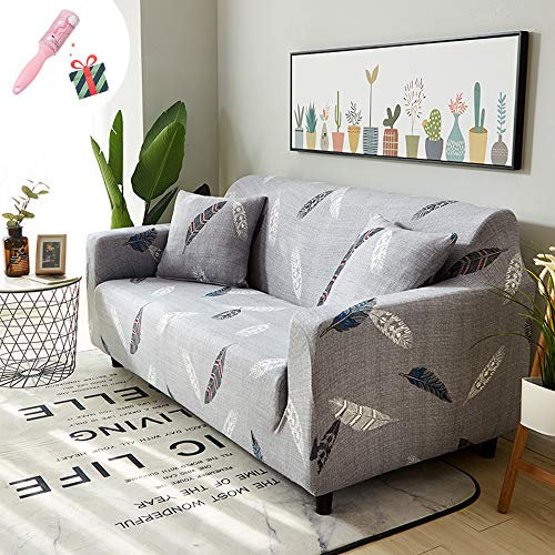 Elastisch Sofa Überwürfe Sofabezug, Morbuy Ecksofa L Form Stretch Antirutsch Armlehnen Sofahusse Sofa Abdeckung Hussen für Sofa Couchbezug Sesselbezug (3 Sitzer,Feder)