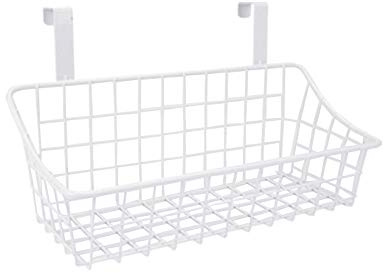 Homieco Over The Cabinet Door Storage Basket Metal Wire Kitchen Cupboard Drawer Hanging Caddy Organizer Bakeware Holder Spice Jar Rack
