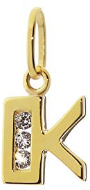 NKlaus Buchstabe K 8 Karat 333 Gold gelbgold Kettenanhänger klein 8mm Alphabet Zirkonia 9218