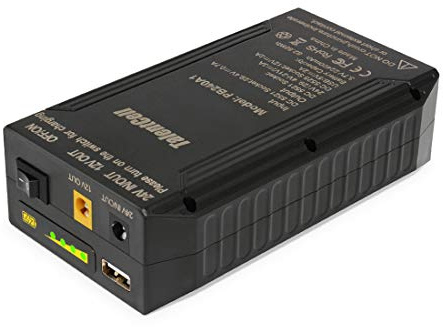 TalentCell Power Bank External Battery 24/12/5V Lithium Ion Rechargeable Battery 82.88Wh 22400mAh with Charger for LED Strip Lights CCTV Cameras etc (Black)