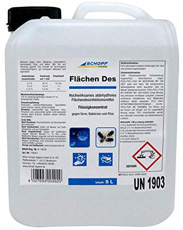 Schopf Flächen Des Konzentrat - flüssiges Desinfektionsmittel - 5 Liter