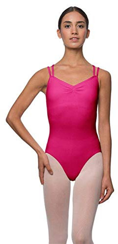 LULLI Dancewear Leotard Lara - Body da donna con spalline spaghetti, colore: fucsia, taglia: M